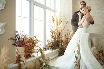 elegant wedding couple