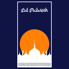 Eid Mubarak Template Designs or Eid Mubarak Templates. Holy Day for Muslims and Muslims. Vector Illustration. Perfect for posters, banners, campaigns and greeting cards