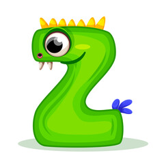 Z, Cute Monster. English alphabet with funny monsters. Set of Monster funny cut aphabet with English letter. Colorful cartoon children Education, development of children detailed colorful Illustration