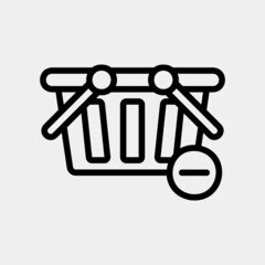 Delete cart icon in line style, use for website mobile app presentation