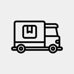 Delivery truck icon in line style, use for website mobile app presentation