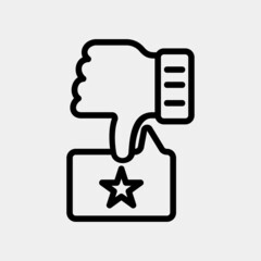 Bad review icon in line style, use for website mobile app presentation