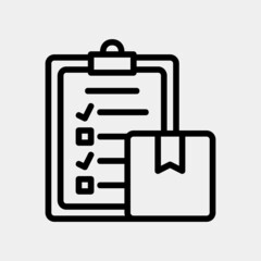 Packing list icon in line style, use for website mobile app presentation
