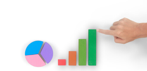 Business connecting chart in  hand