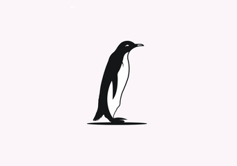 penguin icon in flat style. Cold winter symbol. Antarctic bird, animal illustration