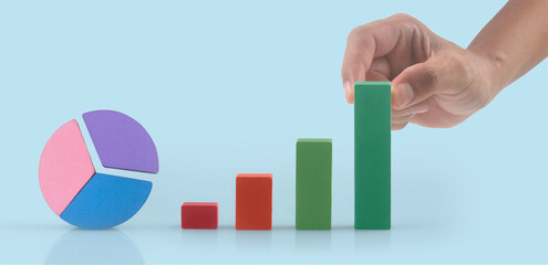 Business connecting chart in  hand