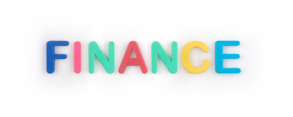 Word finance made of letters