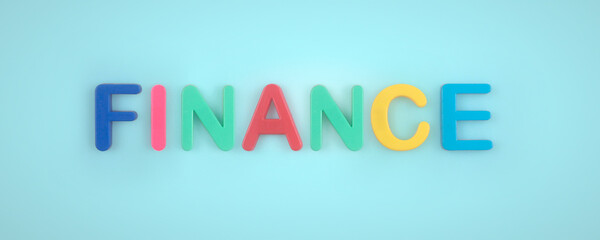Word finance made of letters