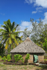 Traditional Kanak house on Ouvea Island,  Loyalty Islands, New Caledonia - obrazy, fototapety, plakaty