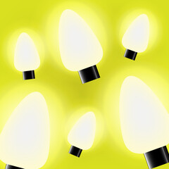 Creative light bulb background. Holiday light bulb