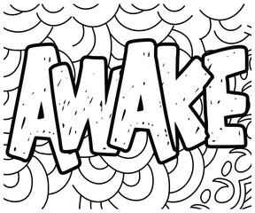 Motivational word coloring page design,