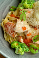 Baked red fish fillet with caviar