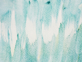 Abstract background and texture pattern blue and green color flow on white background, Illustration watercolor hand draw and painted on paper