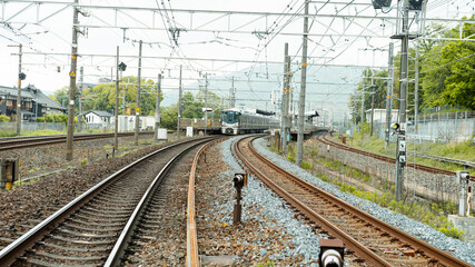 Obraz premium 電車と線路 