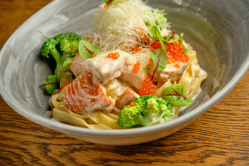 Baked red fish fillet with caviar