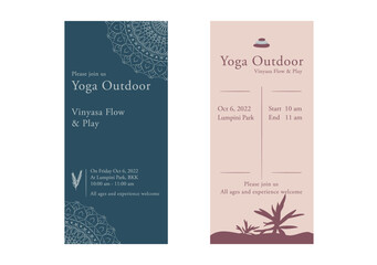 yoga invitation card and template banner