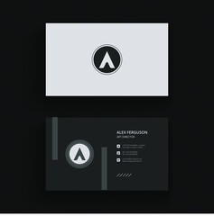 Clean and Minimal Grey Business Card Template premium vector