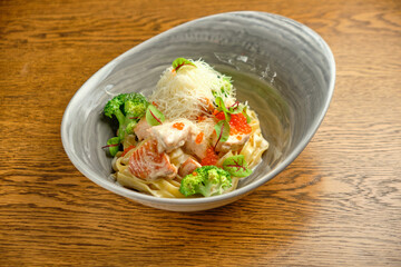 Baked red fish fillet with caviar