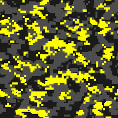 Seamless camouflage pattern. Military texture. Camo pixel modern digital. Print on fabric and clothes. Vector illustration.