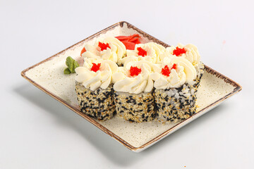 Japanese roll with soft cheese