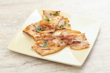 Grilled squid with unagi sauce