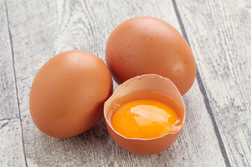 Fresh chicken Eggs with yolk