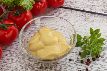 Spicy Mustard sauce in the bowl