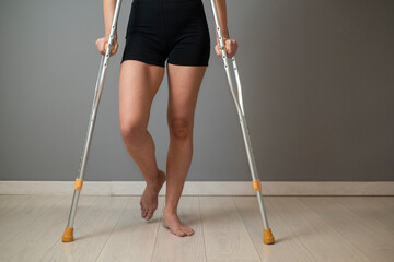 Women on crutches