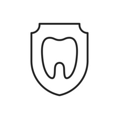 Tooth protection icon. High quality black vector illustration.