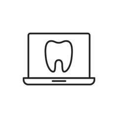 Diagnosis at the dentist icon.  High quality black vector illustration.