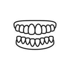 Jaw with teeth icon. High quality black vector illustration.