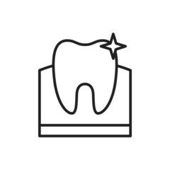 Healthy tooth and gums icon. High quality black vector illustration.