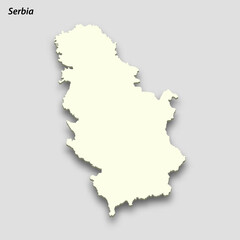 Obraz premium 3d isometric map of Serbia isolated with shadow