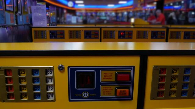Prize bingo machines in an amusement arcade