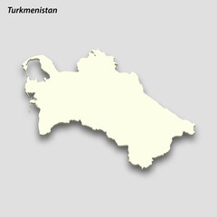 Obraz premium 3d isometric map of Turkmenistan isolated with shadow