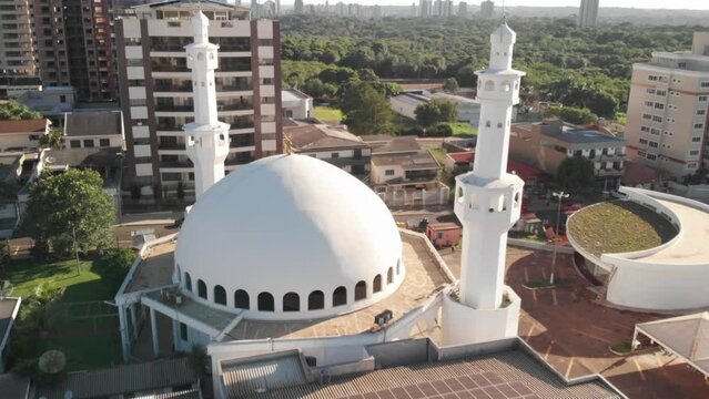 Aerial Shot Along The Muslim Temple