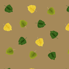 seamless pattern of  birch leaves