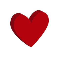 Beautiful heart 3D. Red heart.