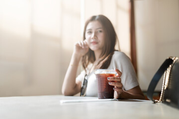 woman with a cup of coffee