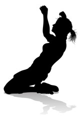 Female Soccer Football Player Woman Silhouette