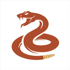 Fototapeta premium Rattlesnake icon vector illustration flat snake logo design