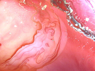 アルコールインクアート(アブストラクト素材、赤、にじみ)