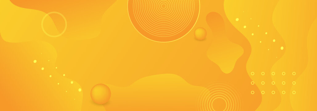 Orange And Yellow Gradient Geometric Shape Background With Dynamic Circle Square Wavy Layer Abstract