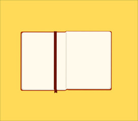 open notebook with bookmark