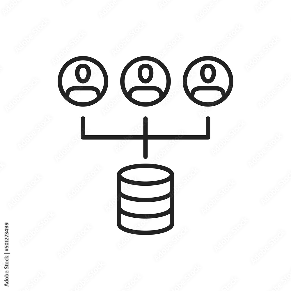 Poster user access to the database icon. high quality black vector illustration.