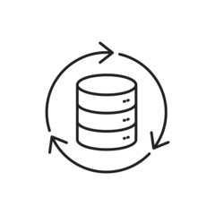 Update database settings icon. High quality black vector illustration.