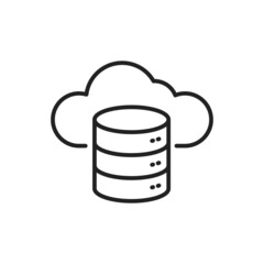 Cloud database icon. High quality black vector illustration.