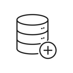 Added database icon. High quality black vector illustration.