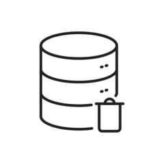 Clear database icon. High quality black vector illustration.
