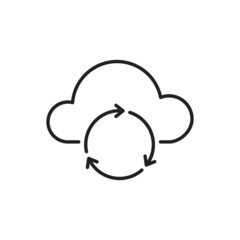 Access to cloud storage icon. High quality black vector illustration.